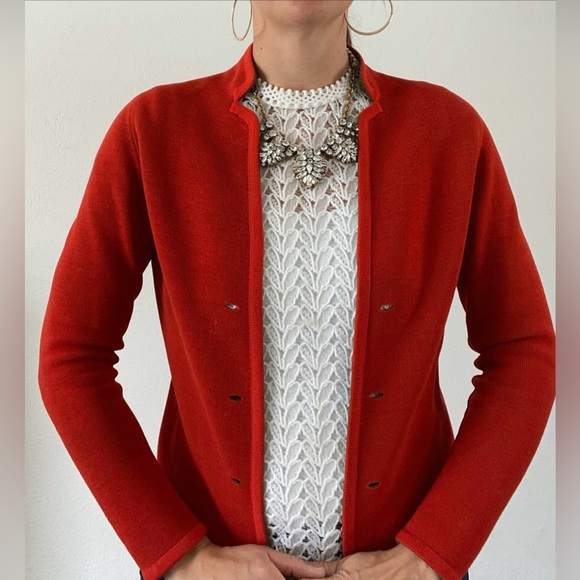 60s vintage Open Front sweater Cardigan Sweater holiday Christmas 1960s - Picture 2 of 8